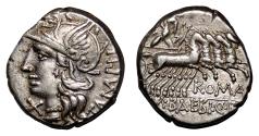Ancient Coins - M. Baebius Q.f. Tampilus AR Denarius. EF/EF-. Rome, 137 BC.