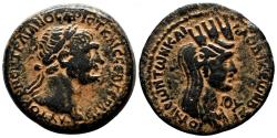 Ancient Coins - LAODICEA AD MARE (Syria) AE25. Trajan. VF+. AD 115/6. Tyche.