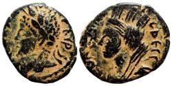 Ancient Coins - EDESSA (Mesopotamia) AE18. Elagabalus. VF+/EF-. Tyche