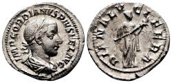 Ancient Coins - GORDIAN III AR Denarius. EF+/EF. DIANA LVCIFERA.