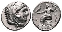 Ancient Coins - ALEXANDER III the Great AR Tetradrachm. EF-. Arados mint. Zeus. LIFETIME ISSUE.