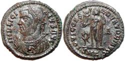 Ancient Coins - LICINIUS I AE Follis (reduced). EF. Partially SILVERED. Cyzicus mint. IOVI CONSERVATORI AVGG