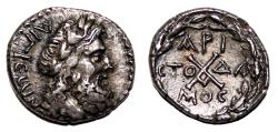 Ancient Coins - ACHAIAN LEAGUE AR Hemidrachm. Aigion. EF-/EF. Ca. 37-31 BC. Aristodamos, magistrate.