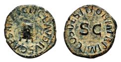 Ancient Coins - CLAUDIUS AE Quadrans. EF-/EF. Modius - PON M TR P IMP COS DES IT SC.