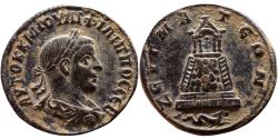 Ancient Coins - ZEUGMA (Commagene) AE29. Philip II. EF. Tetrastyle temple.