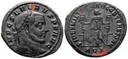 Ancient Coins - SEVERUS II (as Augustus) AE Follis. EF/EF-. Aquileia mint. Fides.