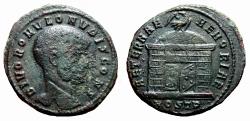Ancient Coins - DIVUS ROMULUS AE Follis. VF/EF-. Ostia mint. Doomed shrin. RARE!