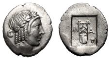 Ancient Coins - MASIKYTES (Lycian League) AR Hemidrachm. EF-. Apollo - Lyre.