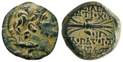 Ancient Coins - ANTIOCHOS IX Eusebes AE19. VF+/EF-. Antioch mint. Thunderbolt.