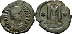 Ancient Coins - ANASTASIUS I AE Follis. EF-. Constantinopolis mint.