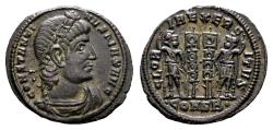 Ancient Coins - CONSTANTINE I AE3 (Centenonial). EF-/EF. Constantinopolis mint. Soldiers.