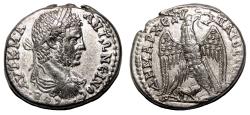 Ancient Coins - CARACALLA AR Tetradrachm. Heliopolis (Syria). EF. Eagle.
