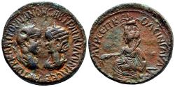 Ancient Coins - SINGARA (Mesopotamia) AE31. Gordian III and Tranquillina. EF-. City Goddess.