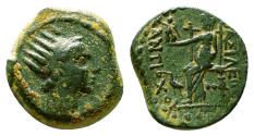 Ancient Coins - ANTIOCHOS IV Epiphanes AE15. VF+/EF-. Seleucia on the Tigris mint.