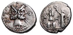 Ancient Coins - M. Furius L.f. Philus AR Denarius. EF-/VF+. 119 BC. Janus.
