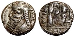 Ancient Coins - PARTHIA. VOLOGASES IV Bi Tetradrachm. EF-/VF+. Seleukeia on the Tigris mint.