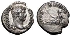 Ancient Coins - HADRIAN AR Denarius. EF-/VF. HISPANIA. Scarce.
