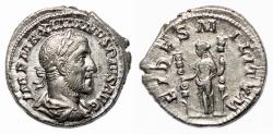 Ancient Coins - MAXIMINUS I THRAX AR Denarius. EF+/EF. FIDES MILITVM.