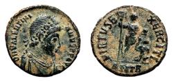 Ancient Coins - VALENTINIAN II AE2 (Maiorina). EF-. Antioch mint. VIRTVS EXERCITI.