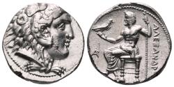 Ancient Coins - ALEXANDER III the Great AR Tetradrachm. Almost EF. Arados mint. Zeus. NICE!