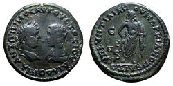 Ancient Coins - MARKIANOPOLIS (Moesia Inferior) AE26 (Pentassarion). VF+/EF-. Caracalla and Julia Domna.