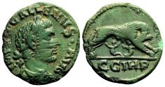 Ancient Coins - PARIUM (Mysia) AE20. Gallienus. EF-. Capitoline She-Wolf.