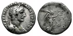 Ancient Coins - CAESAREA (Cappadocia) AR Hemidrachm. Hadrian. VF+. Nike.