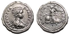 Ancient Coins - GETA AR Denarius. EF/EF-. The victory.