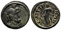 Ancient Coins - SAITTA (Lydia) AE19. EF-. Pseudo-autonomous issue, ca. 198-268 AD. Serapis.