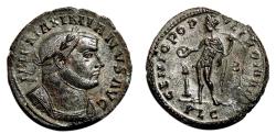Ancient Coins - MAXIMIANUS HERCULIUS Bi Follis. EF/EF-. SILVERED. Lugdunum. GENIO POPVLI ROMANI.