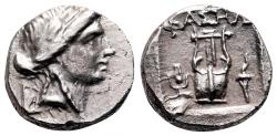Ancient Coins - PHASELIS (Lycia) AR Drachm. VF+/EF+. Ca. 167-81 BC. Kythara.
