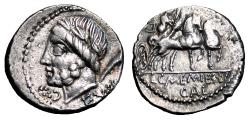 Ancient Coins - L. C. Memmius L. f. Galeria AR Denarius. EF/EF-. 87 BC. Rome.