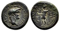 Ancient Coins - MAEONIA (Lydia) AE17. Nero. EF-. Menekrates, strategos. God Men.