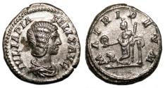 Ancient Coins - JULIA DOMNA AR Denarius. EF/EF-. Cybeles - MATRI DEVM.