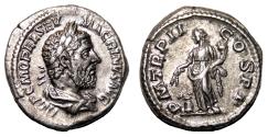 Ancient Coins - MACRINUS AR Denarius. EF. The Annona.