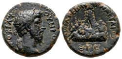 Ancient Coins - CAESAREA (Cappadocia) AE21. Lucius Verus. EF-/VF+-. Mount Argaeus.