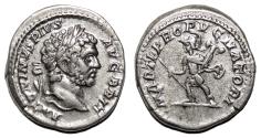Ancient Coins - CARACALLA AR Denarius. EF/EF-. Mars.