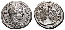 Ancient Coins - CARACALLA AR Tetradrachm. EF. Antioch mint. Eagle over Leg and Thigh.