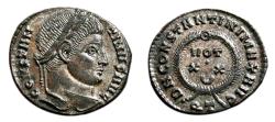 Ancient Coins - CONSTANTINE I AE3 (Centenonial). EF+. Ticinum mint. VOT XX.