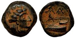 Ancient Coins - ARADOS (Phoenicia) AE17. EF-/EF. Tyche - Galley.