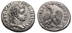Ancient Coins - CARACALLA AR Tetradrachm. EF. LUSTER. Laodicea ad Mare mint. Eagle.