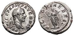 Ancient Coins - GETA (as Augustus) AR Denarius. EF/EF-. The campaign of Britain.