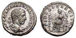 Ancient Coins - ELAGABALUS AR Denarius. EF/EF-. The Fidelity of the Army.