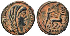 Ancient Coins - CONSTANTINE I AE3 (Centenonial). EF. Posthumous issue. Antioch mint. Quadriga.