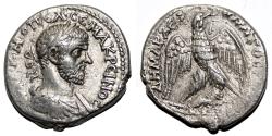 Ancient Coins - MACRINUS AR Tetradrachm. EF-. Hierapolis mint. Eagle.