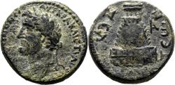 Ancient Coins - ZEUGMA (Commagene) AE22. Antoninus Pius. EF-. Tetrastyle temple. Bust to left.
