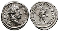 Ancient Coins - CARACALLA AR Denarius. EF/EF-. MARTI PROPVGNATORI.