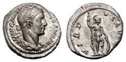 Ancient Coins - SEVERUS ALEXANDER AR Denarius. EF. The Virtus.
