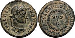 Ancient Coins - CRISPUS AE3 (Centenonial). EF. Siscia mint. VOT X - Wreath.