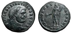 Ancient Coins - CONSTANTIUS I CHLORUS AE Follis. VF+/EF-. Heraclea mint. Genio.